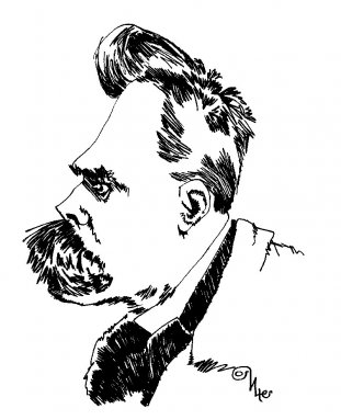 caricatura de Nietzsche