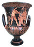 Representação de jarro grego com suas narrativas ilustradas. 