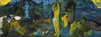 Quadro de Paul Gauguin, em óleo sobre tela, (141 x 376 cm), representa a questão "de onde viemos e para onde vamos?".