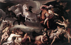 Pintura de Joseph Heinz (1564-1609) apresenta Hades, deus do submundo. <br><br> Palavras-chave: Hades, submundo, mitologia, Heinz, obra, representação, estética, mito
