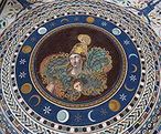 Mosaico do século III d.C. com imagem de Atena (a moldura é moderna). Museus Vaticanos. <br><br> Palavras-chave: mosaico, Atena, mito, mitologia