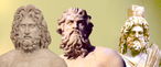 Composição retrata três personagens principais da cultura grega.