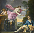 A morte de Adonis, de Jean Monier ou Mosnier (Blois, 1600 - 1636), pintor francês, no château de Cheverny. Jean Monier. <br><br> Palavras-chave: Adonis. mitologia, morte, arte, mito.