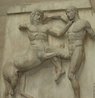 Centauro pelejando contra um lapita (detalhe do Parteno) Na mitologia grega, os centauros so uma raa de seres com torso e cabea de humano e corpo de cavalo.  <br><br>Palavras-chave: Centauro, mitologia, Parteno, mito, esttica 