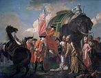 Lord Clive com Mir Jafar antes da Batalha de Plassey. leo sobre tela (Francis Hayman, c. 1762).<br><br>Palavras-chave: Plassey, batalha, revoluo, poltica, filosofia poltica