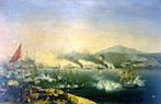 Batalha Naval de Navarino (1827).Pintura de Garneray.<br> A Batalha Naval de Navarino foi travada em 20 de outubro de 1827, durante a guerra de independncia da Grcia (18211832), na baa de Navarino, na costa ocidental do Peloponeso, no mar Jnico. Uma armada otomana e egpcia foi destruda por uma fora naval conjunta composta por foras britnicas, francesas e russas.  conhecida pelo fato de ser a ltima batalha naval da histria a ser travada inteiramente com navios a vela. As embarcaes aliadas eram melhor armados que os seus oponentes egpcios e otomanos e suas tripulaes eram melhor treinadas, o que contribuiu para uma vitria completa.<br><br>Palavras-chave: Plassey, batalha, revoluo, poltica, filosofia poltica