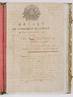 Constituio francesa de 1791, conservada na Archives nationales da Frana.<br>A breve Constituio francesa de 1791 foi a primeira constituio escrita da Frana. Um dos preceitos bsicos da revoluo era adotar o constitucionalismo e estabeler a soberania popular, seguindo os passos dos Estados Unidos da Amrica. <br> No vero de 1789, a Assembleia Nacional francesa comeou o processo de elaborao de uma Constituio. A Declarao dos Direitos do Homem e do Cidado, aprovada em 26 de agosto de 1789, tornou-se o prembulo da Constituio aprovada em 3 de setembro de 1791.<br>  A Constituio seguiu as linhas preferidas pelos reformistas daquela poca: a criao de uma monarquia constitucional francesa. A principal controvrsia foi o nvel de poder a ser concedido ao rei de Frana em tal sistema. O Marqus de La Fayette props uma combinao dos sistemas estadunidense e britnico com a introduo de um parlamento bicameral, com o rei tendo o poder de veto suspensivo no Legislativo, com base no modelo da autoridade ento recentemente concedida ao presidente dos Estados Unidos. Essa proposta, no entanto, fracassou.