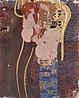 Gustav Klimt (Baumgarten, Viena, 14 de julho de 1862  Viena, 6 de fevereiro de 1918) foi um pintor simbolista austraco. <br> Em 1876 estudou desenho ornamental na Escola de Artes Decorativas. Associado ao simbolismo, destacou-se dentro do movimento Art nouveau austraco e foi um dos fundadores do movimento da Secesso de Viena, que recusava a tradio acadmica nas artes, e do seu jornal, Ver Sacrum. Klimt foi tambm membro honorrio das universidades de Munique e Viena. Os seus maiores trabalhos incluem pinturas, murais, esboos e outros objetos de arte, muitos dos quais esto em exposio na Galeria da Secesso de Viena.