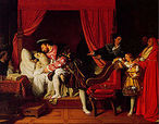 A Morte de Leonardo da Vinci, por Ingres (1818).<br>Leonardo morreu em Clos Luc, em 2 de maio de 1519. Francisco havia se tornado um grande amigo; e Vasari relata que o rei segurava a cabea de Leonardo em seus braos quando este morreu  embora a histria, amada pelos franceses e retratada em pinturas romnticas de artistas como Ingres e Angelica Kauffmann, possa ser mais lenda do que realidade.<br><br>Palavras-chave: morte, da Vinci, renascimento, luz, cor, sombra, arte crist, representao, arte, esttica, filosofia da arte