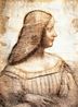 Estudo de Leonardo da Vinci para um retrato de Isabella d'Este (1500)  Louvre.