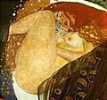 Gustav Klimt (Baumgarten, Viena, 14 de julho de 1862  Viena, 6 de fevereiro de 1918) foi um pintor simbolista austraco. <br> Em 1876 estudou desenho ornamental na Escola de Artes Decorativas. Associado ao simbolismo, destacou-se dentro do movimento Art nouveau austraco e foi um dos fundadores do movimento da Secesso de Viena, que recusava a tradio acadmica nas artes, e do seu jornal, Ver Sacrum. Klimt foi tambm membro honorrio das universidades de Munique e Viena. Os seus maiores trabalhos incluem pinturas, murais, esboos e outros objetos de arte, muitos dos quais esto em exposio na Galeria da Secesso de Viena.