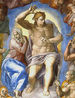 Maria e Jesus, detalhe do Juzo Final, 153441. Capela Sistina.