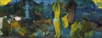 Paul Gauguin (18481903), D'o venons-nous? Que sommes-nous? O allons-nous? 1897, leo sobre tela, 139.1  374.6 cm, Museu de Belas Artes de Boston. Da direita para esquerda  possvel notar uma evoluo da vida humana, comeando com uma criana no canto, um adulto ao meio em contato com o conhecimento e no outro extremo uma velha anci.<br><br>Palavras-chave: Gauguin, evoluo, conhecimento, arte, esttica