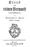 Capa da obra Crtica da Razo Pura, 1781, clebre obra de Immanuel Kant (Knigsberg, 22 de abril de 1724  Knigsberg, 12 de fevereiro de 1804).