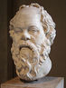 Rosto de Sócrates exposto no Museu do Louvre.