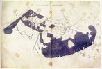 O mapa de Ptolemeu, reconstituído da sua obraGeographia (ca. 150 d.C.), indicando as nações "Serica" e "Sinae" (China) à direita, além da ilha Taprobana (Sri Lanka) e a "Aurea Chersonesus" (península do Sueste Asiático). Este mapa usa a projeção cônica equidistante meridiana, inventada por Ptolomeu.